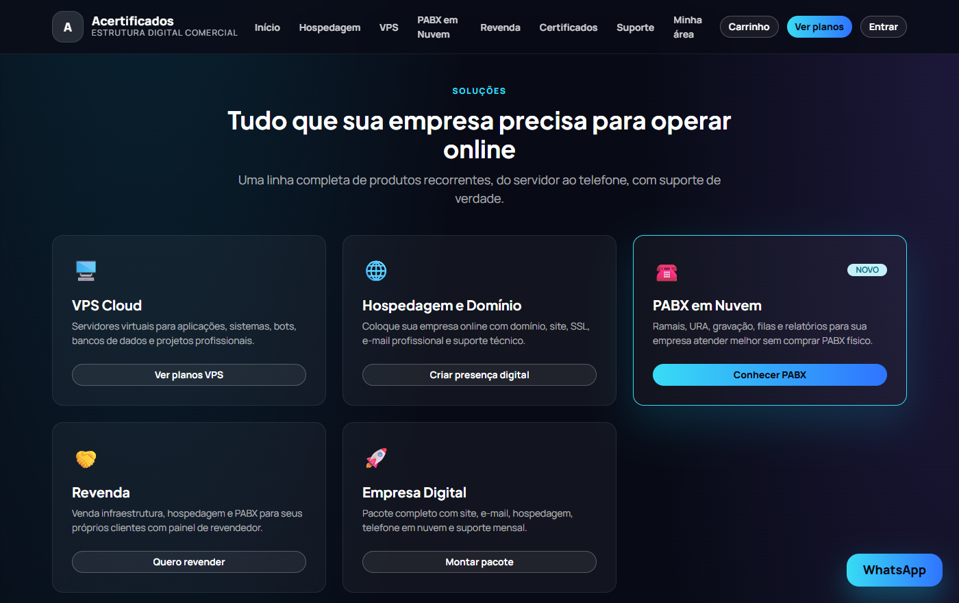 Acertificados — serviços